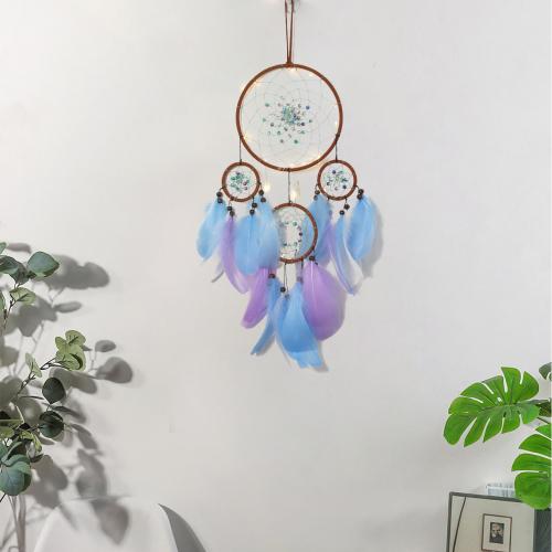 Fashion Dream Catcher Feather with Rattan & Nylon & Iron handmade for home and office mixed colors 450mm Sold By PC