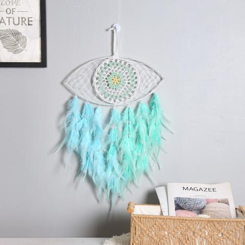 Fashion Dream Catcher Feather with Nylon & Iron Evil Eye handmade for home and office mixed colors 570mm Sold By PC