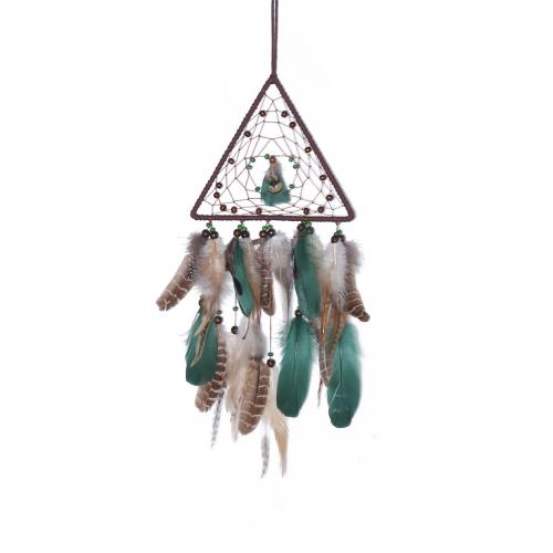 Fashion Dream Catcher Feather with Rattan & Nylon & Iron Triangle handmade for home and office mixed colors 500mm Sold By PC