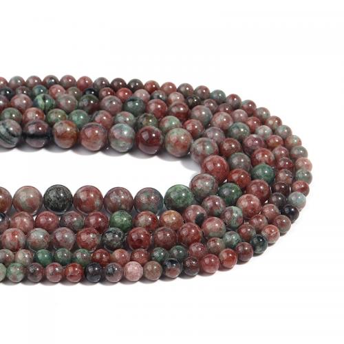 Naturlig granat pärlor, Garnet, Rund, DIY & olika storlek för val, blandade färger, Såld Per Ca 38 cm Strand