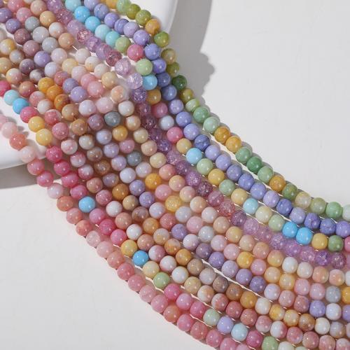Gemstone smykker perler, Glasperler, Runde, du kan DIY, flere farver til valg, 8mm, Ca. 100pc'er/Strand, Solgt af Strand