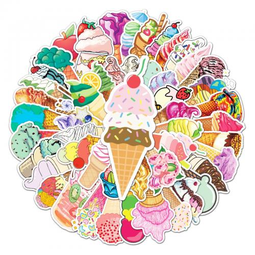 Sticker Paper PVC Plastic with Adhesive Sticker cute & waterproof Single 2.5-4.5cm Approx Sold By Bag