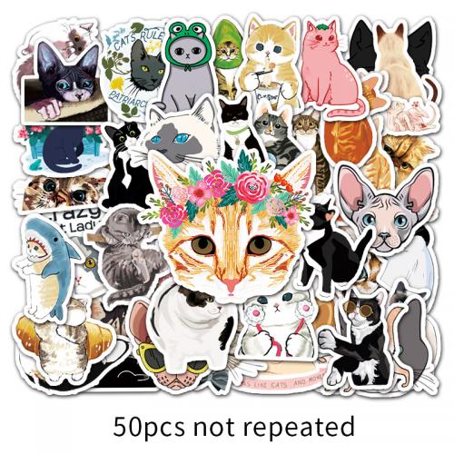 Sticker Paper PVC Plastic with Adhesive Sticker cute & waterproof Single 5.5-8.5CM Approx Sold By Bag