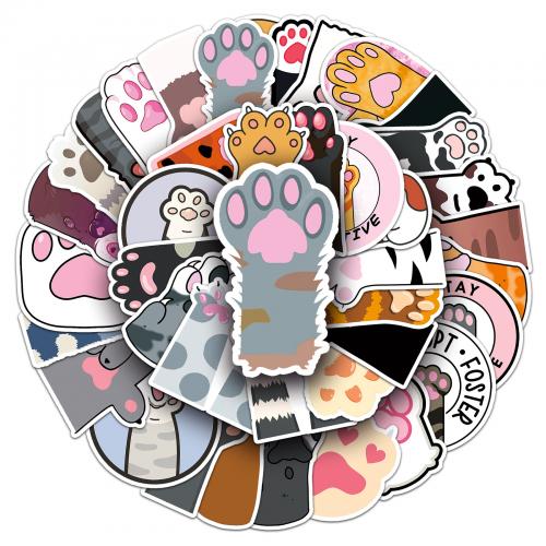 Sticker Paper PVC Plastic with Adhesive Sticker cute & waterproof Single 5.5-8.5CM Approx Sold By Bag
