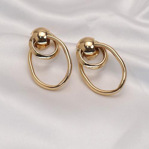 حلق الحديد, حديد, مجوهرات الموضة, ذهبي, 25x40mm, تباع بواسطة زوج
