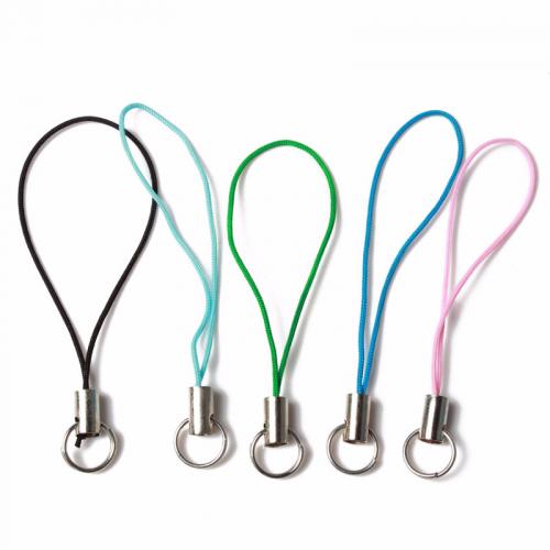 Mobile Phone Lanyard Polyester Cord with Zinc Alloy portable & DIY nickel lead & cadmium free Length 6 cm Sold By Bag