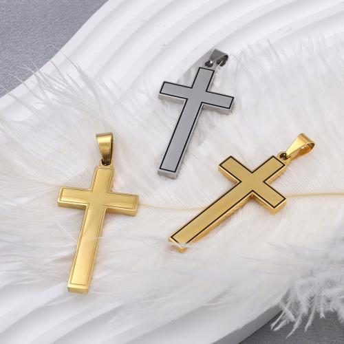 Stainless Steel Pendants 304 Stainless Steel Cross Vacuum Ion Plating fashion jewelry & DIY Sold By PC