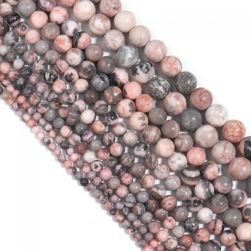 Gemstone Smycken Pärlor, Zebra Jasper, Rund, DIY & olika storlek för val, fler färger för val, Såld Per Ca 38 cm Strand