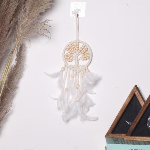 Fashion Dream Catcher Feather with Cotton Thread & Iron handmade for home and office white 320mm Sold By PC