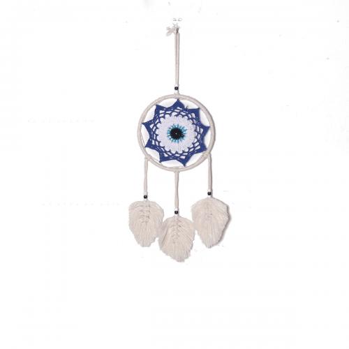 Fashion Dream Catcher Cotton Thread with Iron handmade for home and office & evil eye pattern white 350mm Sold By PC