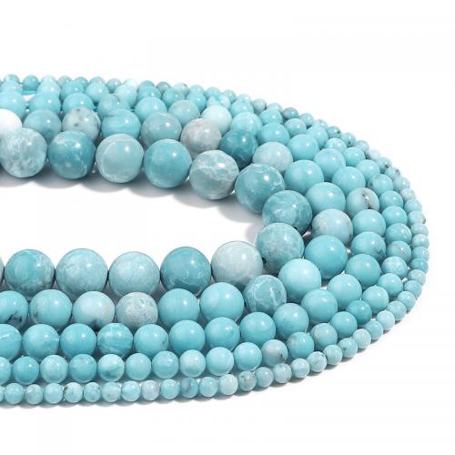 Gemstone smykker perler, Angelite, Runde, du kan DIY & forskellig størrelse for valg, blå, Solgt Per Ca. 38 cm Strand