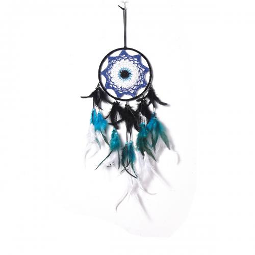 Fashion Dream Catcher Feather with Rattan & Nylon & Iron handmade for home and office & evil eye pattern mixed colors 500mm Sold By PC