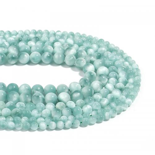 Gemstone Jewelry Beads Angelite Round DIY blue Sold Per Approx 38 cm Strand