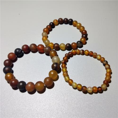 Agate Jewelry Bracelet Round fashion jewelry & Unisex & frosted mixed colors Length Approx 18 cm Sold By PC