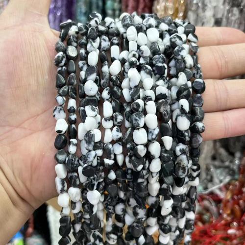 Perles bijoux en pierres gemmes, Jaspe de zèbre, pepite, DIY, couleurs mélangées, 6x8mm, Vendu par Environ 38 cm brin