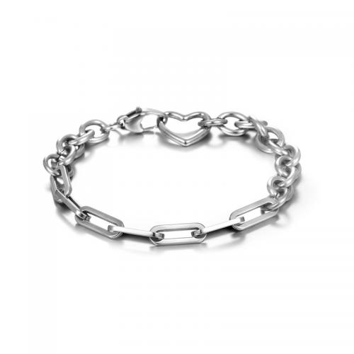 Couple Bracelet and Bangle Titanium Steel polished fashion jewelry & Unisex original color Sold By Strand