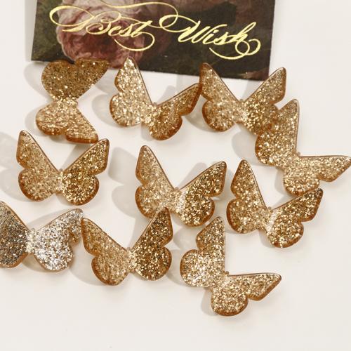 Acrylic Pendants Butterfly DIY golden Sold By PC