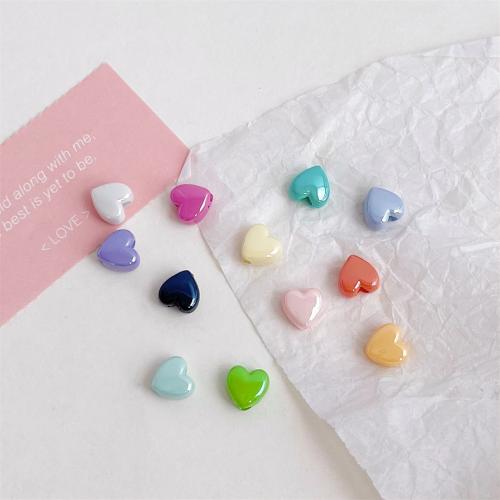 Plated Acrylic Beads Heart UV plating DIY 8mm Sold By Bag