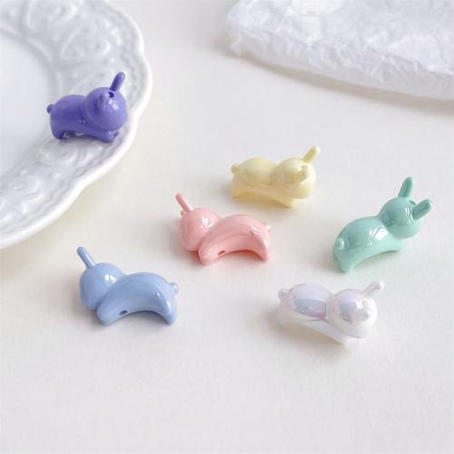 Plated Acrylic Beads Rabbit UV plating DIY Sold By Bag
