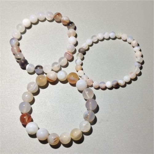 Agate Jewelry Bracelet Lace Agate Round fashion jewelry & Unisex mixed colors Length Approx 18 cm Sold By PC