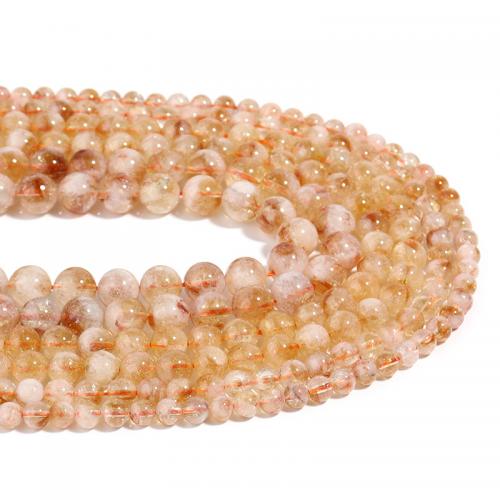 Perles Citrine naturelles, perles de citrine, Rond, DIY & normes différentes pour le choix, Jaune, Vendu par Environ 38 cm brin