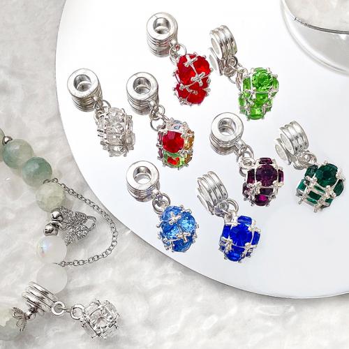 Zinc Alloy Pendants plated DIY & micro pave cubic zirconia nickel lead & cadmium free Approx 4.8mm Sold By PC