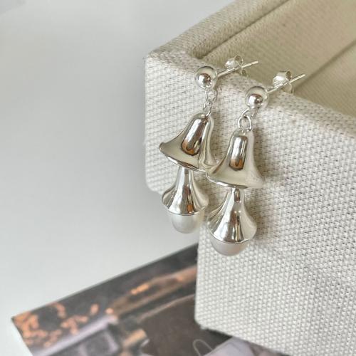 925 Sterling Silver Drop Earring with Plastic Pearl Korean style & for woman silver color 30mm Sold By PC