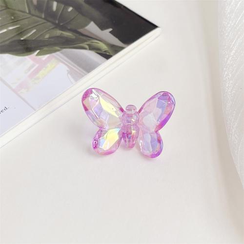 Belagte akryl perler, Butterfly, UV plating, du kan DIY, flere farver til valg, 33x24mm, 200pc'er/Bag, Solgt af Bag