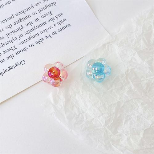 Belagte akryl perler, Flower, UV plating, du kan DIY, flere farver til valg, 15mm, 500pc'er/Bag, Solgt af Bag