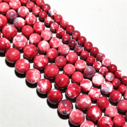 Gemstone smykker perler, Rain Flower Stone, Runde, du kan DIY & forskellig størrelse for valg, blandede farver, Solgt Per Ca. 36-38 cm Strand