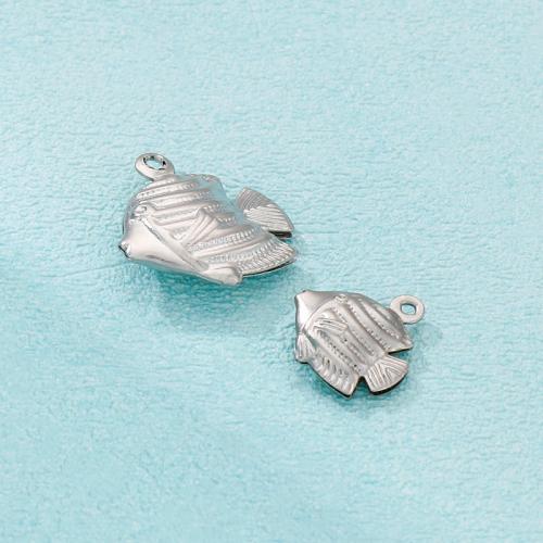 Stainless Steel Animal Pendants 304 Stainless Steel Fish DIY original color Sold By PC