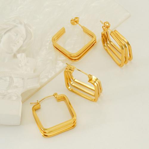 Stainless Steel Lever Back Earring 304 Stainless Steel Vacuum Ion Plating fashion jewelry & for woman golden nickel lead & cadmium free Sold By Pair