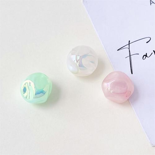 Belagte akryl perler, UV plating, du kan DIY, flere farver til valg, 15mm, 200pc'er/Bag, Solgt af Bag