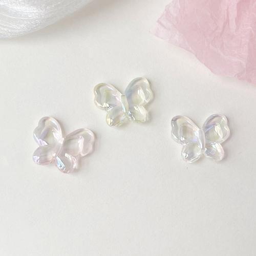Belagte akryl perler, Butterfly, UV plating, du kan DIY, flere farver til valg, 19mm, 500pc'er/Bag, Solgt af Bag