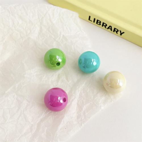 Belagte akryl perler, Runde, UV plating, du kan DIY, flere farver til valg, 8mm, 1000pc'er/Bag, Solgt af Bag