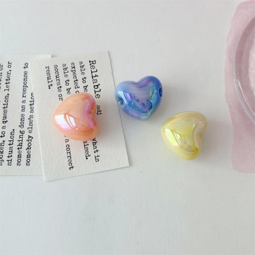 Akril ékszerek gyöngyök, Szív, DIY, több színt a választás, 21.50mm, 100PC-k/Bag, Által értékesített Bag