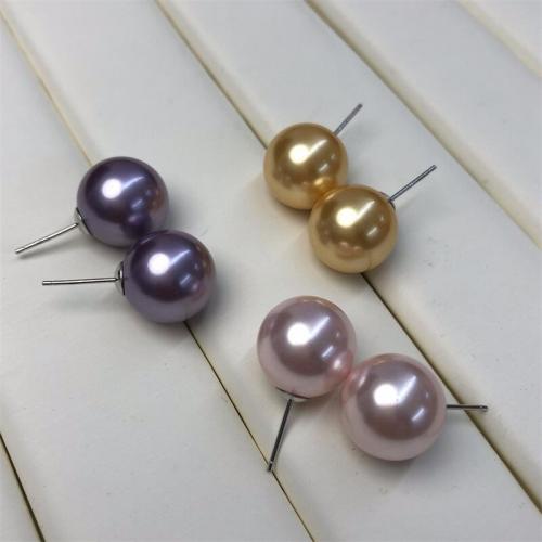 South Sea Shell Earring Shell Pearl Round fashion jewelry & for woman Sold By Pair