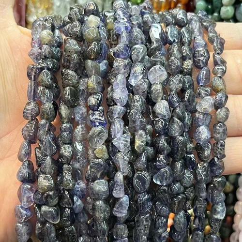 Gemstone smykker perler, Iolite, Nuggets, du kan DIY, blandede farver, 6x8mm, Solgt Per Ca. 38 cm Strand