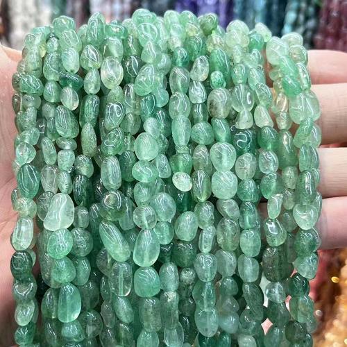 Grânulos de quartzo natural jóias, Morango Quartz, Pepitas, DIY, verde, 6x8mm, vendido para Aprox 38 cm Strand