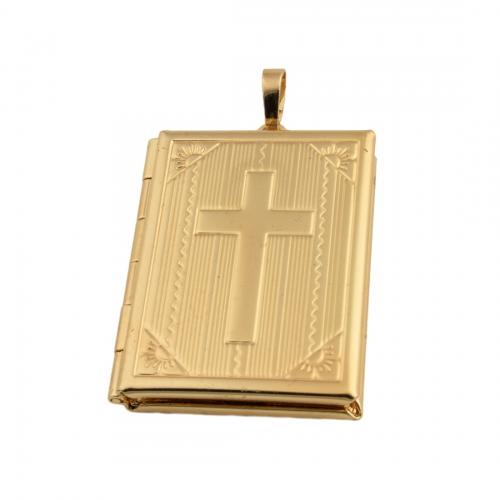 Pingentes de Medalhão de bronze, cobre, Banhado a ouro 14K, DIY, níquel, chumbo e cádmio livre, 42x27x10mm, Buraco:Aprox 4mm, vendido por PC