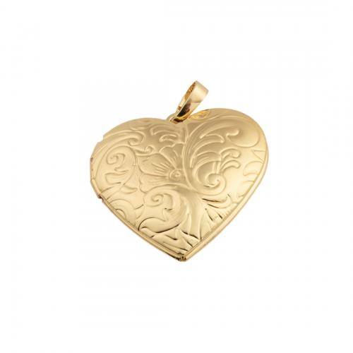 Brass Locket Pendants, 14K gold plated, DIY, nickel, lead & cadmium free, 33.50x23.50x8.50mm, Hole:Approx 4mm, Sold By PC