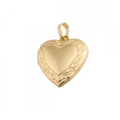 Brass Locket Pendants, 14K gold plated, DIY, nickel, lead & cadmium free, 22.50x19x5.50mm, Hole:Approx 3mm, Sold By PC