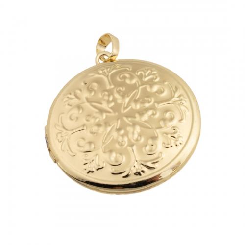Pingentes de Medalhão de bronze, cobre, Banhado a ouro 14K, DIY, níquel, chumbo e cádmio livre, 36x32.50x6.50mm, Buraco:Aprox 4mm, vendido por PC