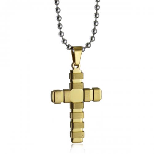 titanové přívěsky, Titanium ocel, Kříž, módní šperky & unisex, zlatý, Prodáno By PC