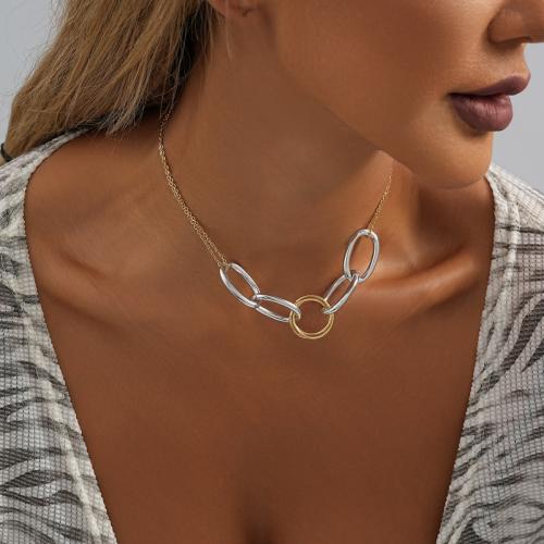 Fashion Necklace Jewelry Aluminum with 7cm extender chain plated fashion jewelry golden nickel lead & cadmium free Sold By PC