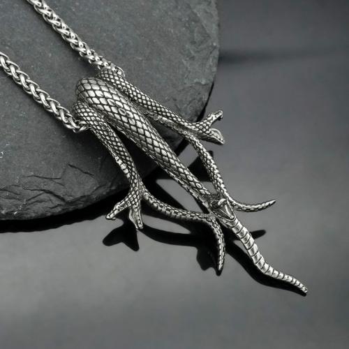 Stainless Steel Animal Pendants 304 Stainless Steel Snake plated DIY original color Sold By PC