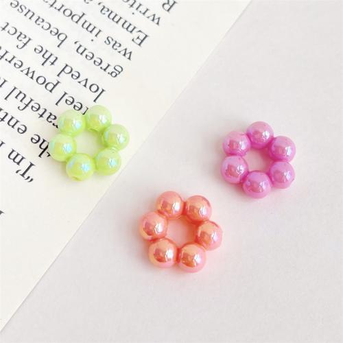 Belagte akryl perler, Flower, UV plating, du kan DIY, flere farver til valg, 16.50mm, 500pc'er/Bag, Solgt af Bag