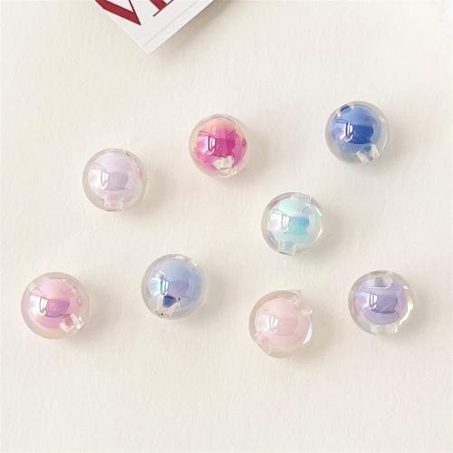 Belagte akryl perler, Runde, UV plating, du kan DIY, flere farver til valg, 11mm, 500pc'er/Bag, Solgt af Bag