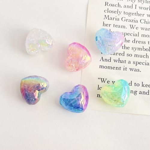 Plated Acrylic Beads Heart UV plating DIY 22mm Sold By Bag