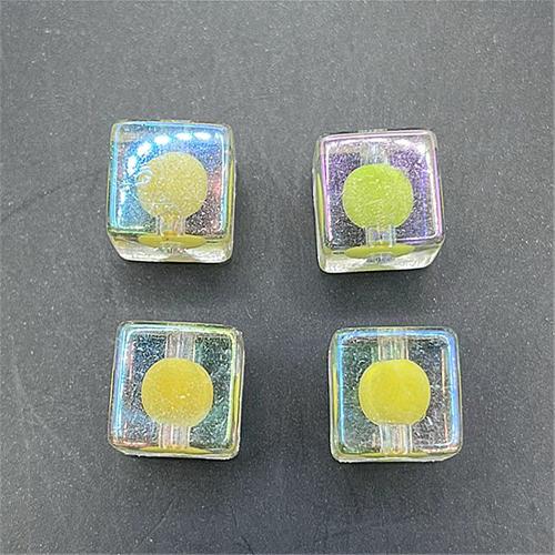 Bead in Bead Acrylic Beads Cube DIY 12mm Approx 3mm Approx Sold By Bag